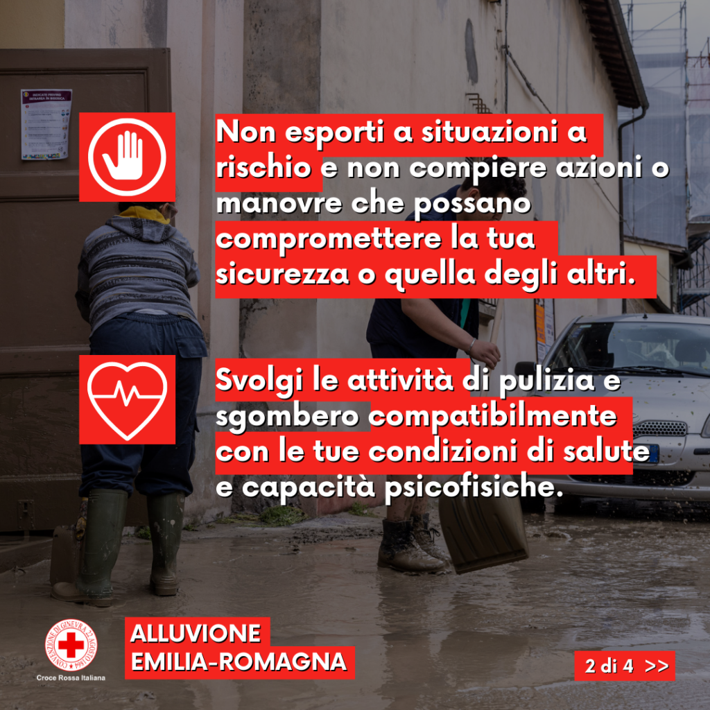 Norme di comportamento per volontari e cittadini a seguito dell'alluvione