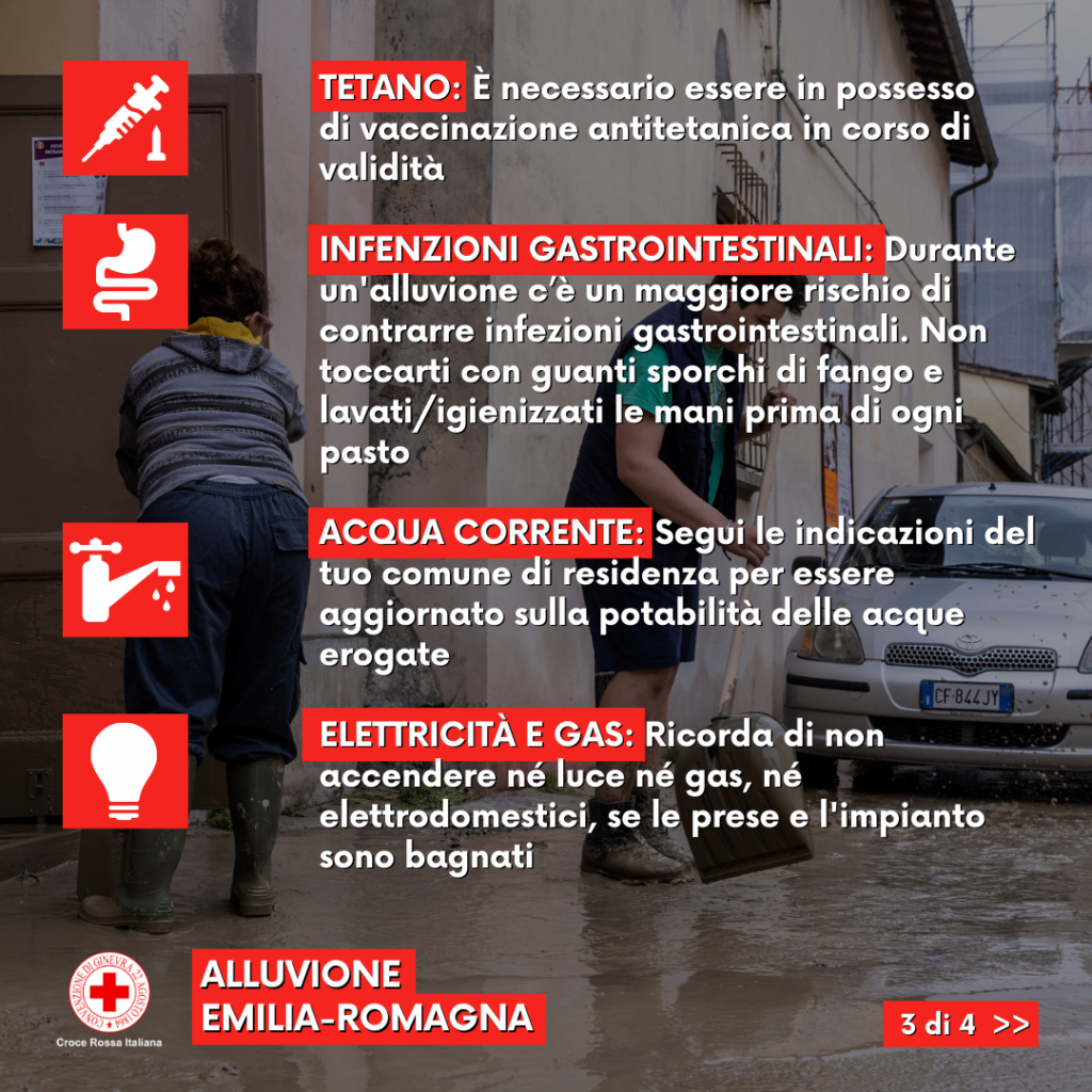 Norme di comportamento per volontari e cittadini a seguito dell'alluvione