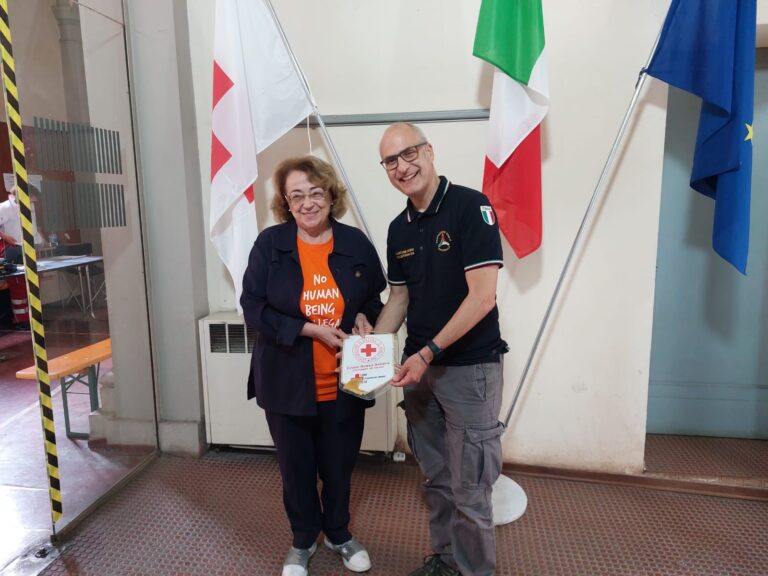 Il Capo Dipartimento della Protezione Civile Fabrizio Curcio in visita all'hub di Imola