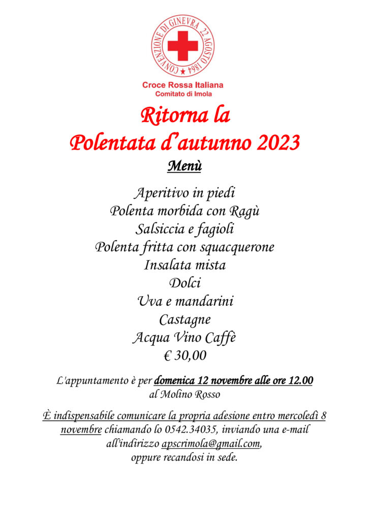 Menù polentata d'autunno 2023