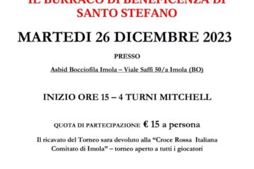 Burraco di beneficenza 26 Dicembre 2023